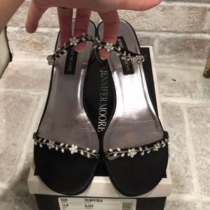 Black and crystal dress shoes